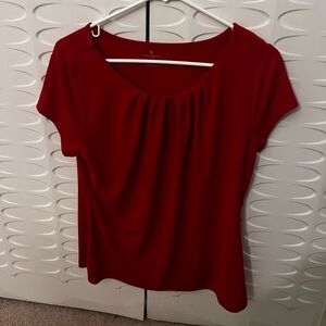 Worthington Short Sleeve Red Elegant Top, Women’s Petite Large